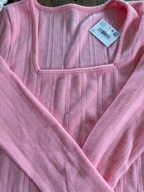 American Eagle Outfitters Blush Pink  Square-Neck Sleep Top, Size S
